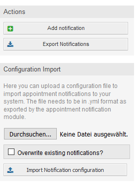 Sidebar in calendar/appointment notification overview
