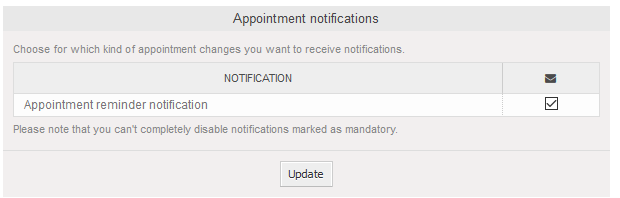 Show in agent preferences option in calendar/appointment notifications