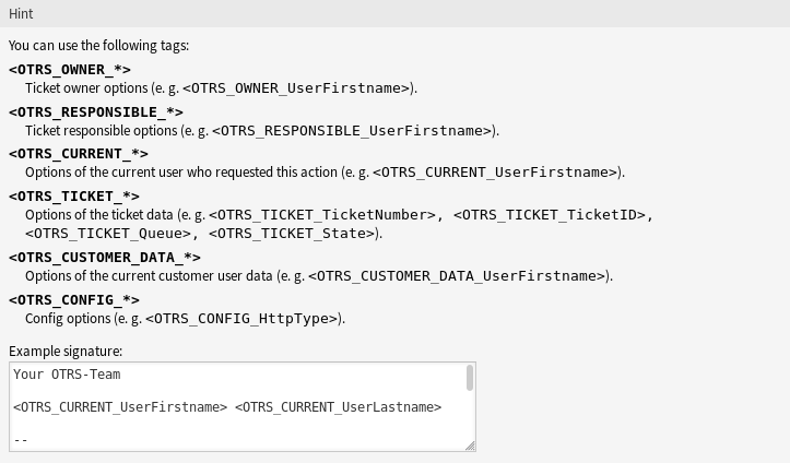 Signature Variables