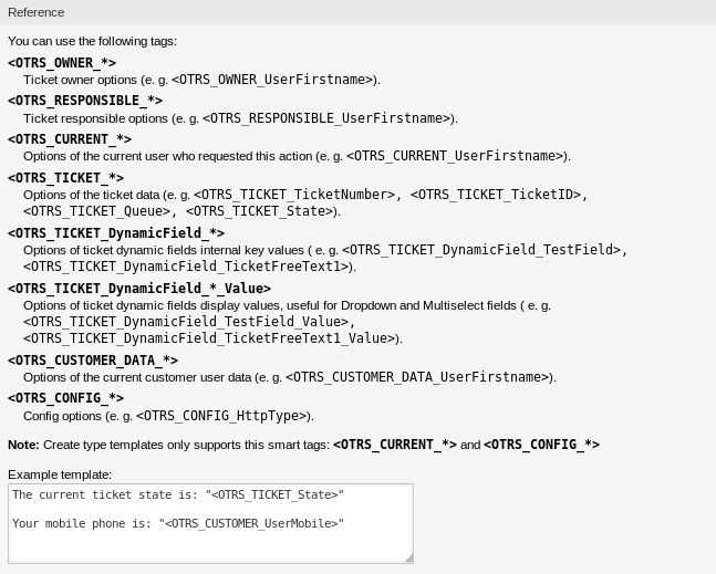 SMS Template Variables