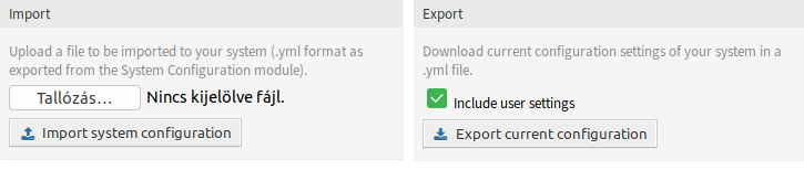 System Configuration - Import and Export